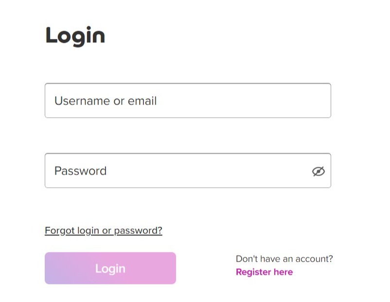 login page